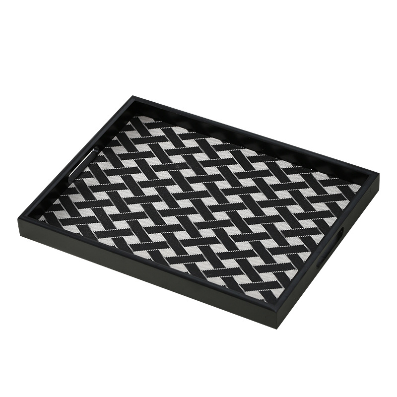 Luxury Skincare Tray - Light luxury leather wooden tray, living