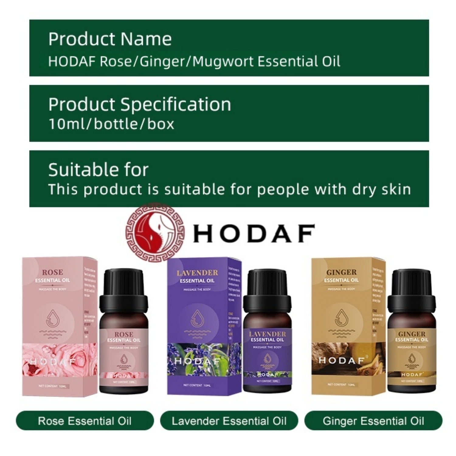 Luxury Skincare Shop - HODAF Blended Essential Oil: Turmeric/Mugwort/Rose Essential