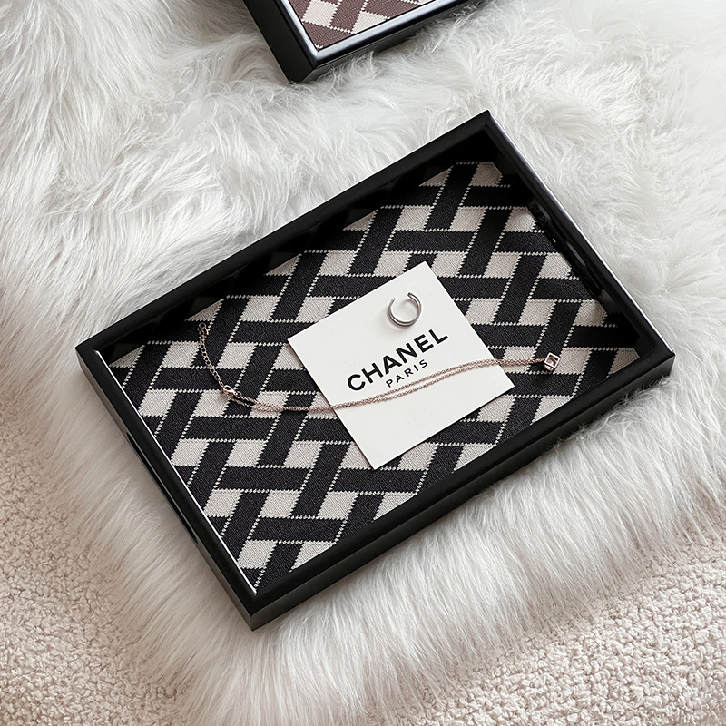 Light luxury leather wooden tr - đánh giá và giá Luxury Skincare Tray